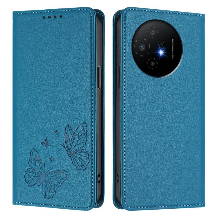 For TCL 50 XL 5G / 50 XL NxtPaper Strong Magnetic Dual Butterfly RFID Vegan Leather Phone Case