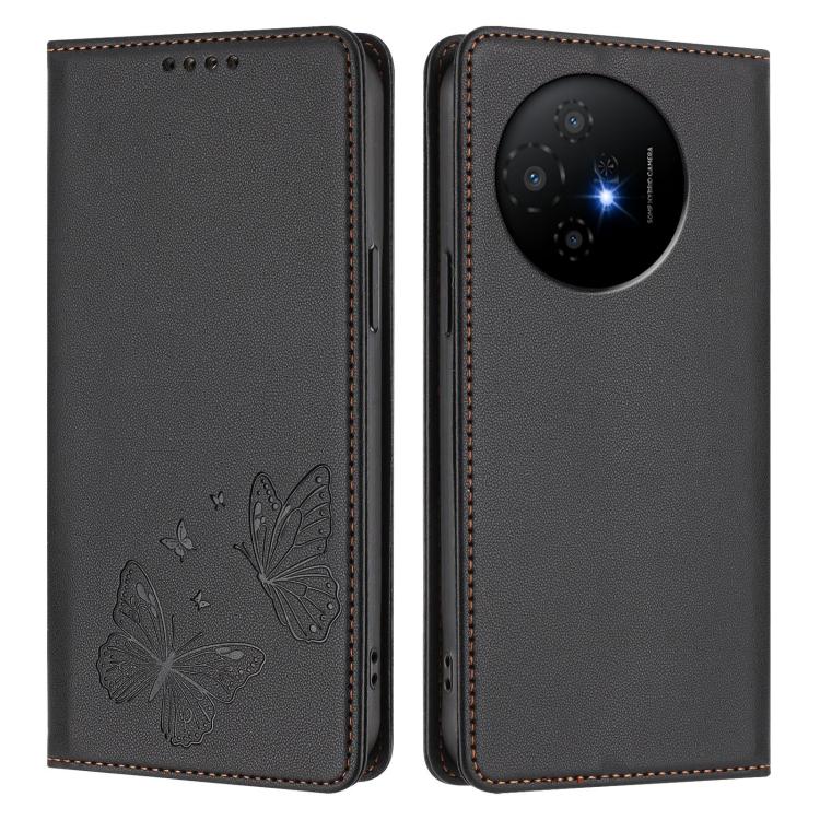 For TCL 50 XL 5G / 50 XL NxtPaper Strong Magnetic Dual Butterfly RFID Vegan Leather Phone Case