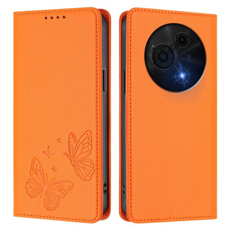For TCL 60 NxtPaper Strong Magnetic Dual Butterfly RFID Vegan Leather Phone Case