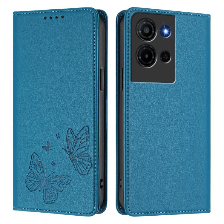 For TCL K32 5G / K33 5G Strong Magnetic Dual Butterfly RFID Vegan Leather Phone Case