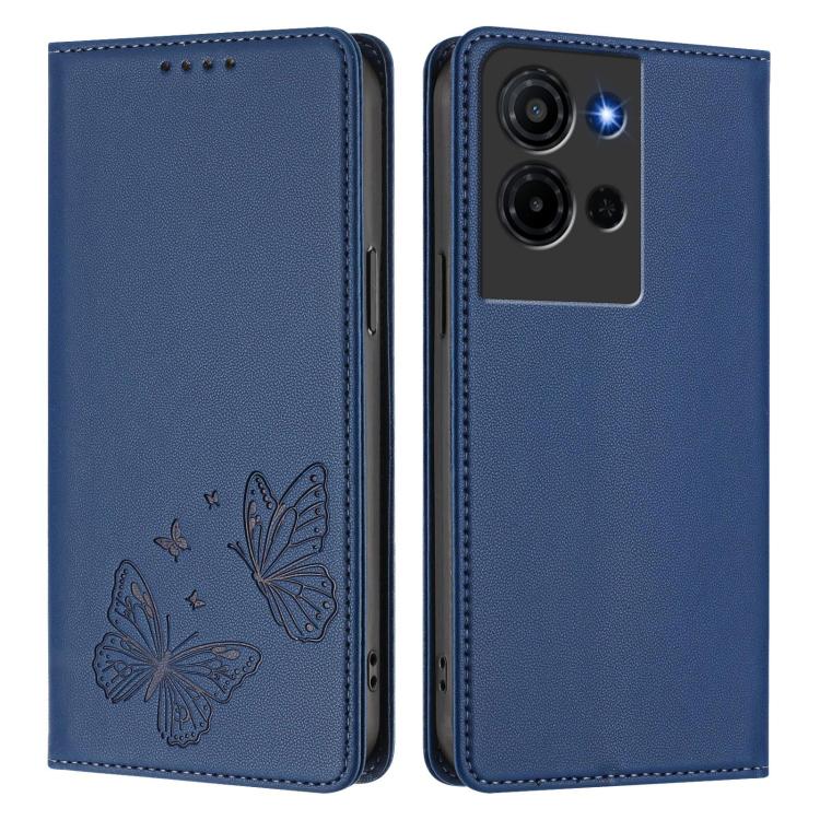For TCL K32 5G / K33 5G Strong Magnetic Dual Butterfly RFID Vegan Leather Phone Case