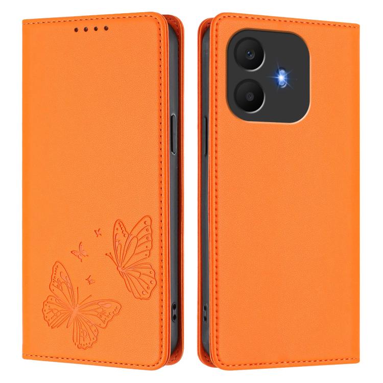 For TCL K70 4G / K70 Power 4G Strong Magnetic Dual Butterfly RFID Vegan Leather Phone Case