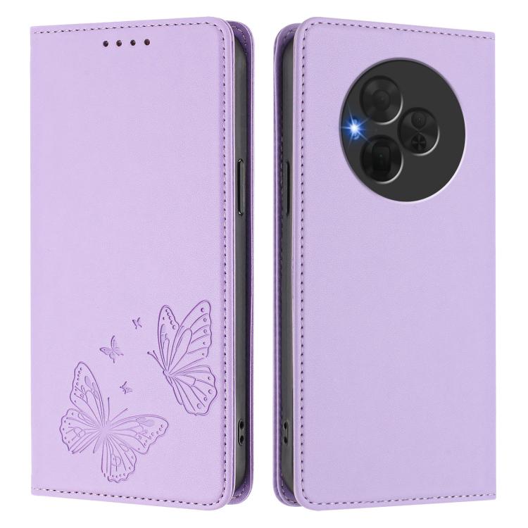For TCL NxtPaper 60 Ultra 5G Strong Magnetic Dual Butterfly RFID Vegan Leather Phone Case