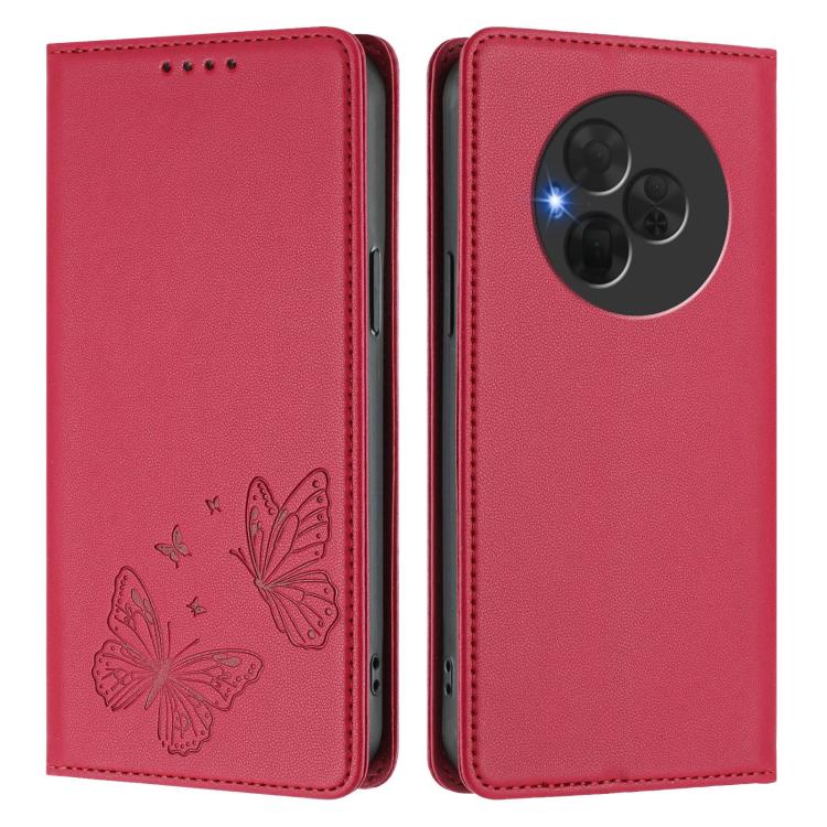 For TCL NxtPaper 60 Ultra 5G Strong Magnetic Dual Butterfly RFID Vegan Leather Phone Case
