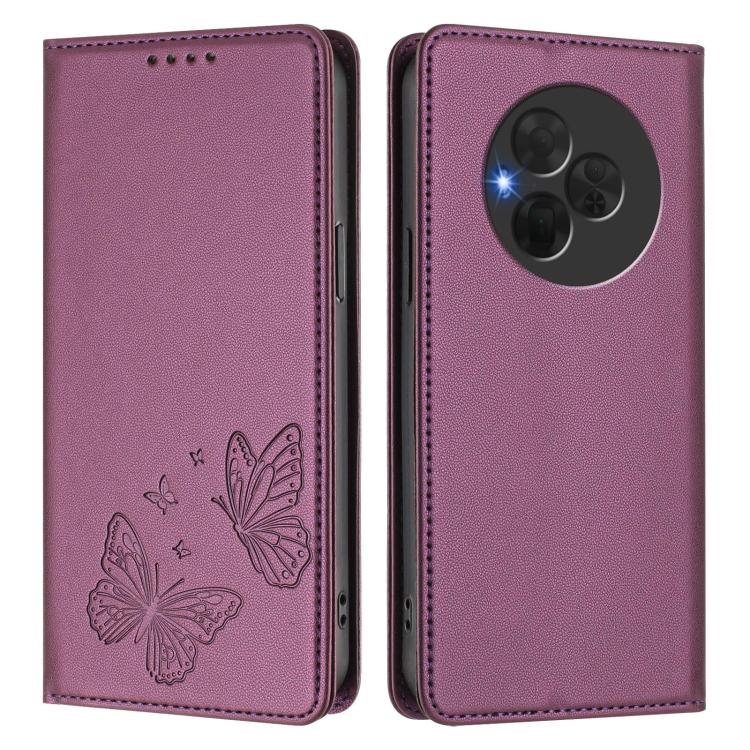 For TCL NxtPaper 60 Ultra 5G Strong Magnetic Dual Butterfly RFID Vegan Leather Phone Case