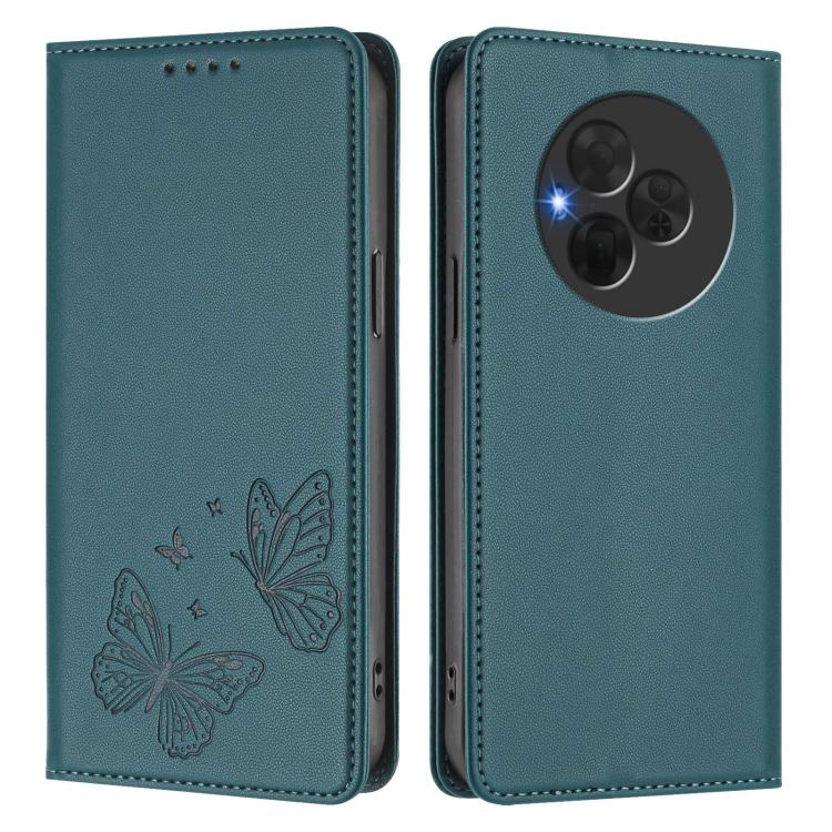 For TCL NxtPaper 60 Ultra 5G Strong Magnetic Dual Butterfly RFID Vegan Leather Phone Case