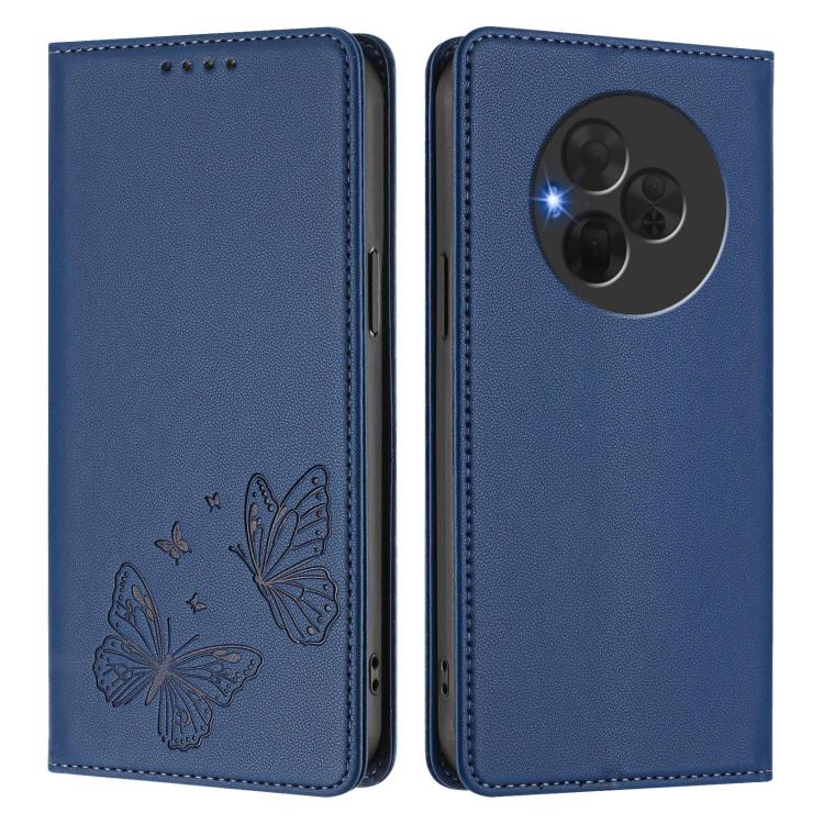 For TCL NxtPaper 60 Ultra 5G Strong Magnetic Dual Butterfly RFID Vegan Leather Phone Case