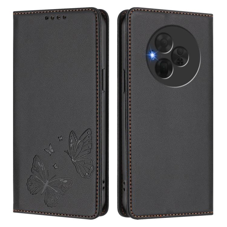 For TCL NxtPaper 60 Ultra 5G Strong Magnetic Dual Butterfly RFID Vegan Leather Phone Case