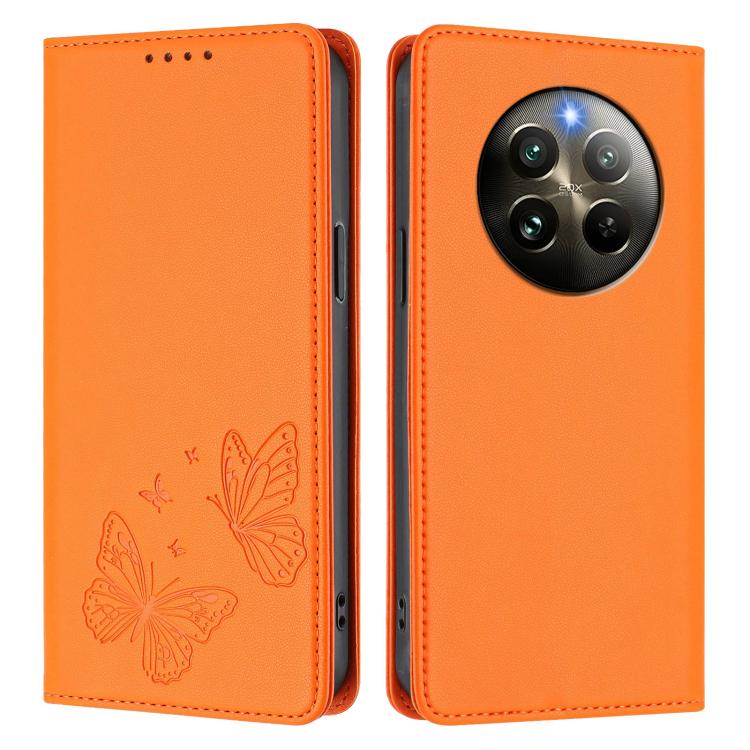 For Realme 13 4G / 12 4G / 12+ / Narzo 70 / P1 Strong Magnetic Dual Butterfly RFID Vegan Leather Phone Case