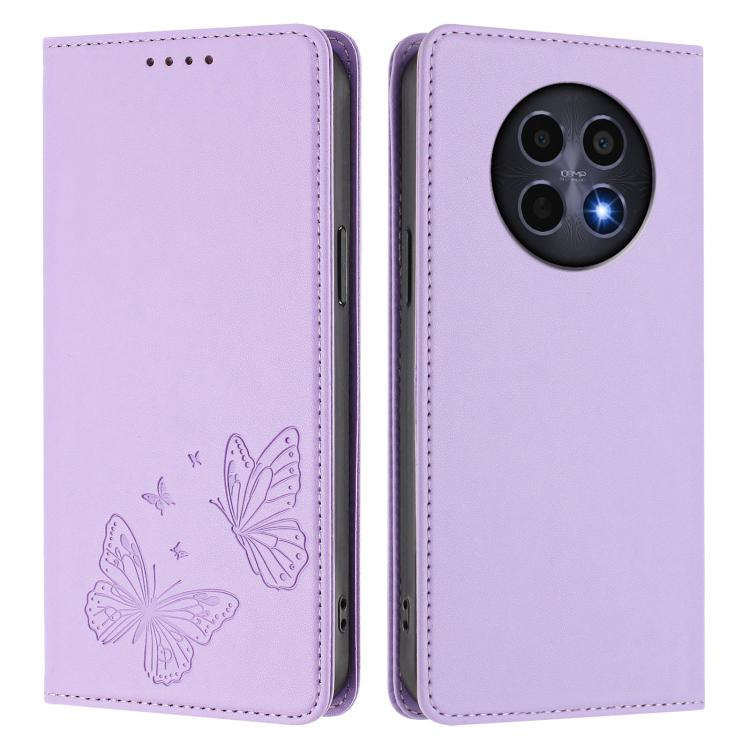 For Realme 13 5G / 12 5G / 12x / 12x India Strong Magnetic Dual Butterfly RFID Vegan Leather Phone Case