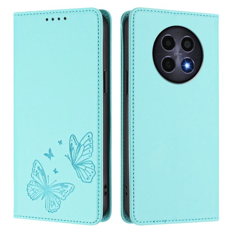 For Realme 13 5G / 12 5G / 12x / 12x India Strong Magnetic Dual Butterfly RFID Vegan Leather Phone Case