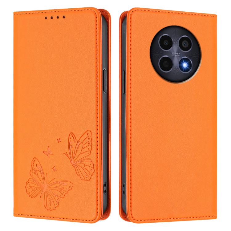 For Realme 13 5G / 12 5G / 12x / 12x India Strong Magnetic Dual Butterfly RFID Vegan Leather Phone Case