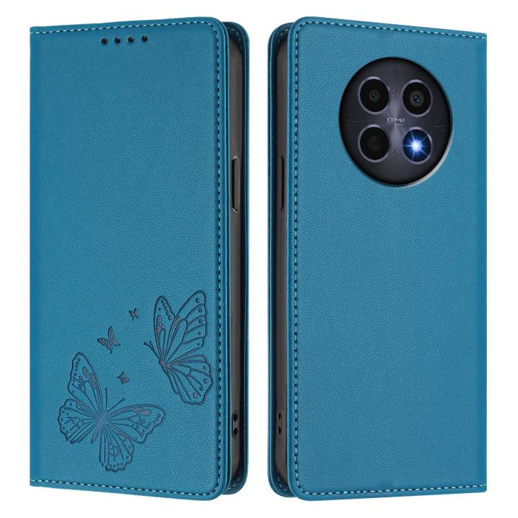 For Realme 13 5G / 12 5G / 12x / 12x India Strong Magnetic Dual Butterfly RFID Vegan Leather Phone Case