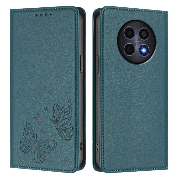For Realme 13 5G / 12 5G / 12x / 12x India Strong Magnetic Dual Butterfly RFID Vegan Leather Phone Case