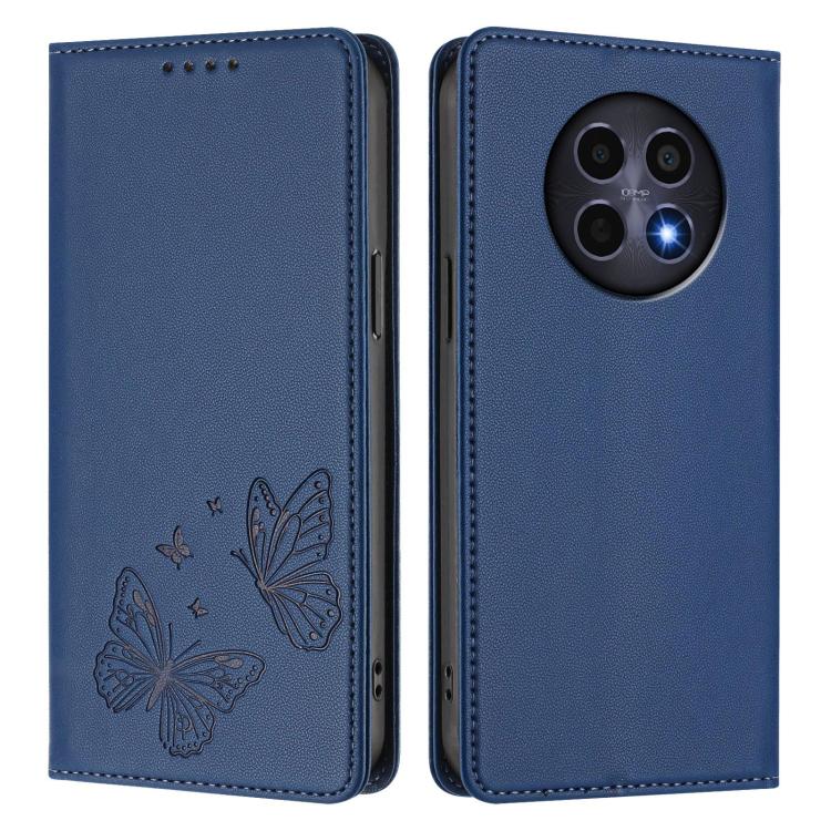 For Realme 13 5G / 12 5G / 12x / 12x India Strong Magnetic Dual Butterfly RFID Vegan Leather Phone Case