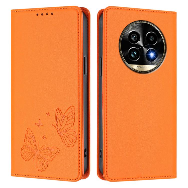 For Realme 13 Pro / Realme 13 Pro+ Strong Magnetic Dual Butterfly RFID Vegan Leather Phone Case
