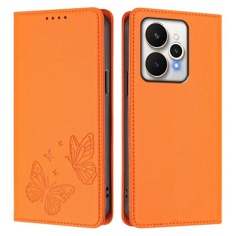 For Realme 15 5G / Realme 15 Pro 5G Strong Magnetic Dual Butterfly RFID Vegan Leather Phone Case