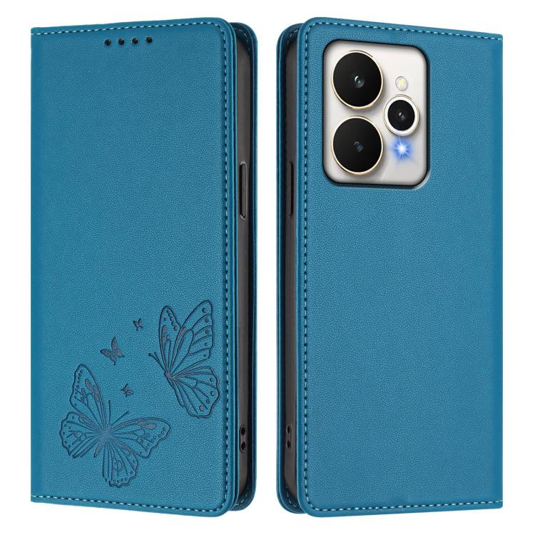For Realme 15 5G / Realme 15 Pro 5G Strong Magnetic Dual Butterfly RFID Vegan Leather Phone Case