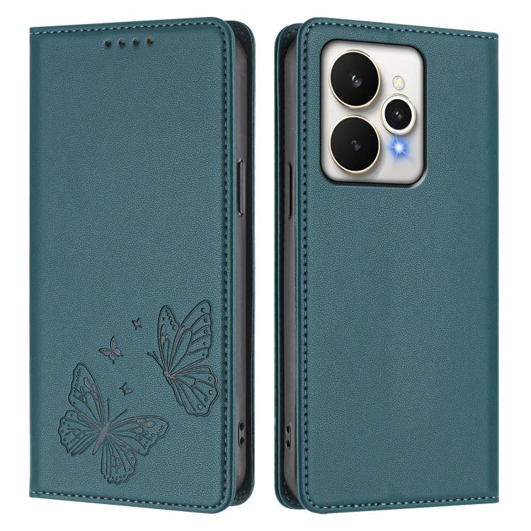 For Realme 15 5G / Realme 15 Pro 5G Strong Magnetic Dual Butterfly RFID Vegan Leather Phone Case