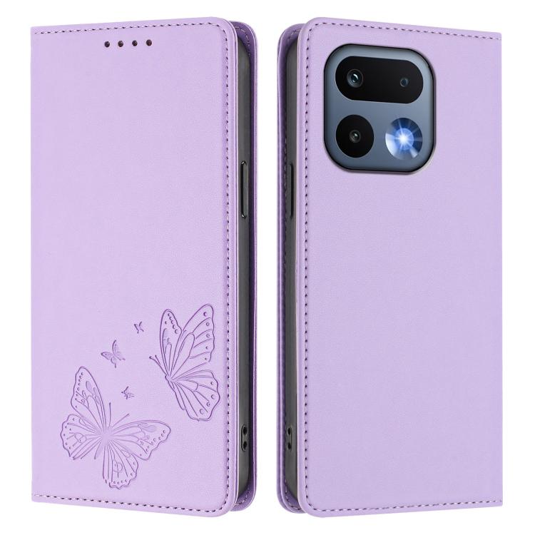 For Realme 16 Pro 5G Strong Magnetic Dual Butterfly RFID Vegan Leather Phone Case