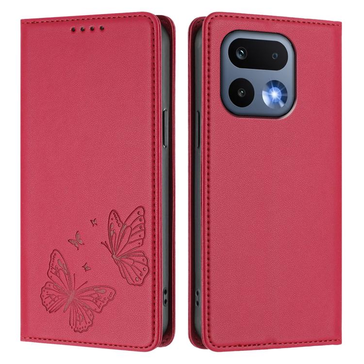 For Realme 16 Pro 5G Strong Magnetic Dual Butterfly RFID Vegan Leather Phone Case