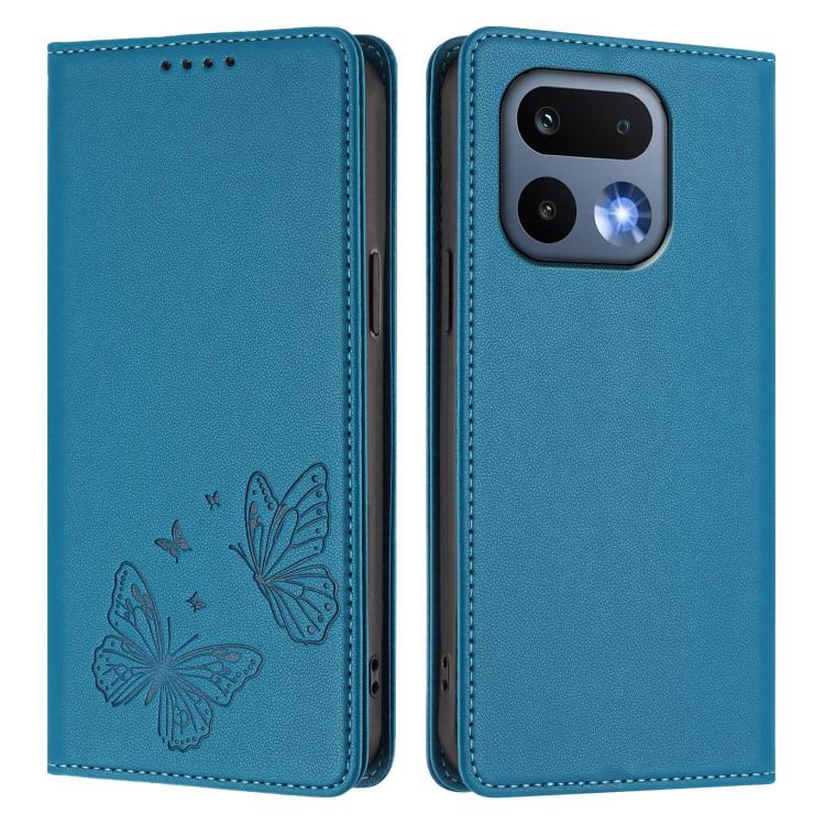 For Realme 16 Pro 5G Strong Magnetic Dual Butterfly RFID Vegan Leather Phone Case