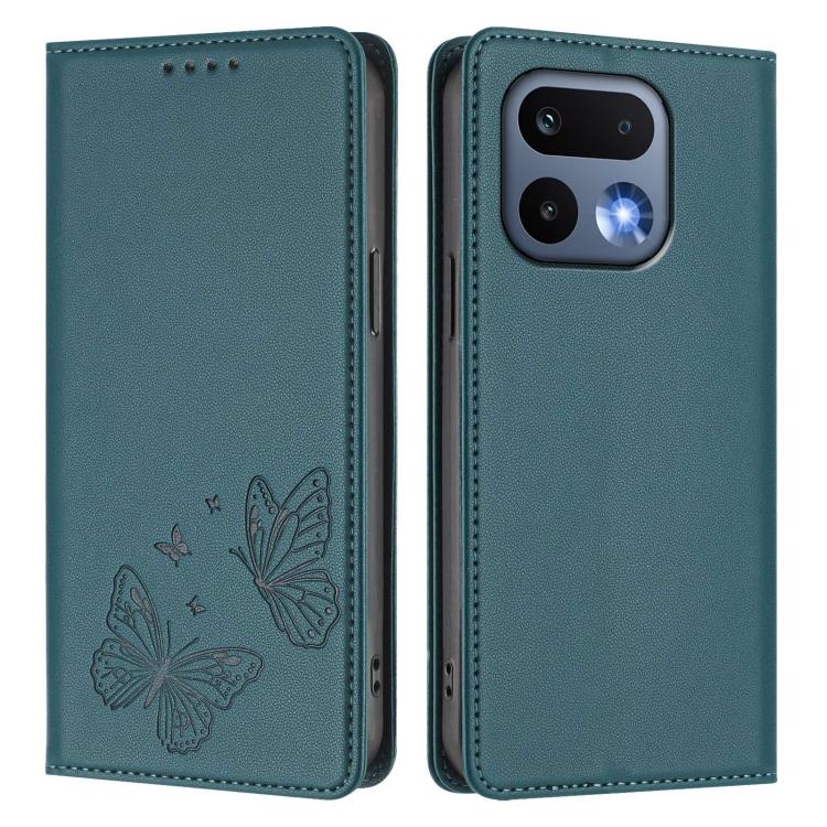 For Realme 16 Pro 5G Strong Magnetic Dual Butterfly RFID Vegan Leather Phone Case