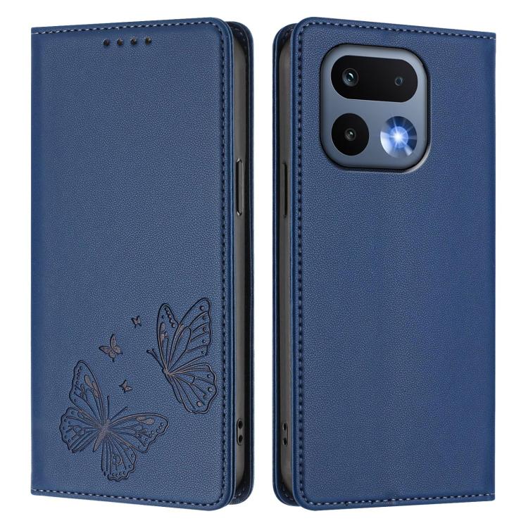 For Realme 16 Pro 5G Strong Magnetic Dual Butterfly RFID Vegan Leather Phone Case