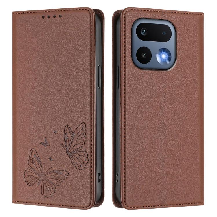 For Realme 16 Pro 5G Strong Magnetic Dual Butterfly RFID Vegan Leather Phone Case