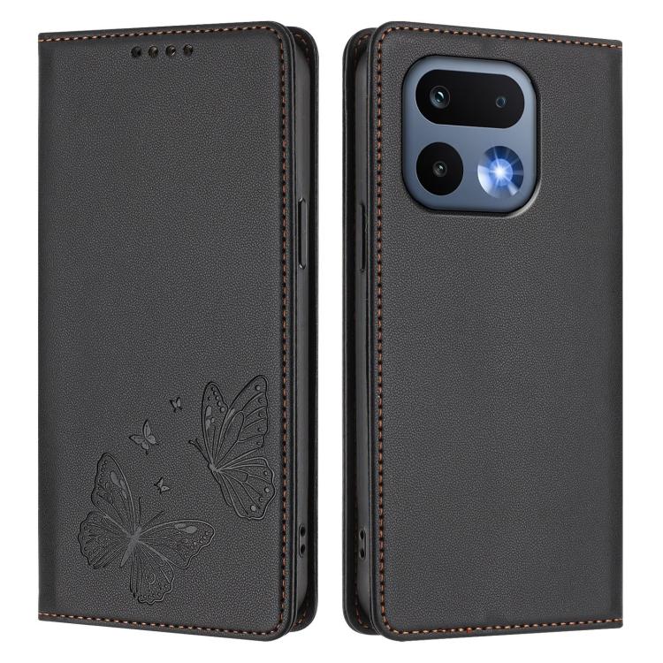 For Realme 16 Pro 5G Strong Magnetic Dual Butterfly RFID Vegan Leather Phone Case