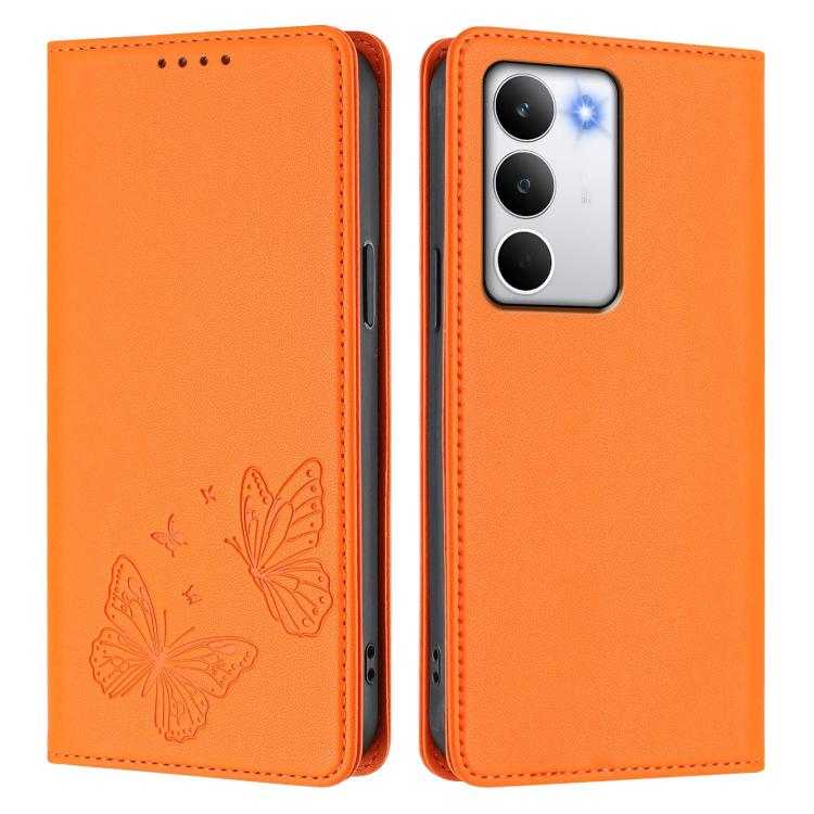For Realme C71 4G Strong Magnetic Dual Butterfly RFID Vegan Leather Phone Case
