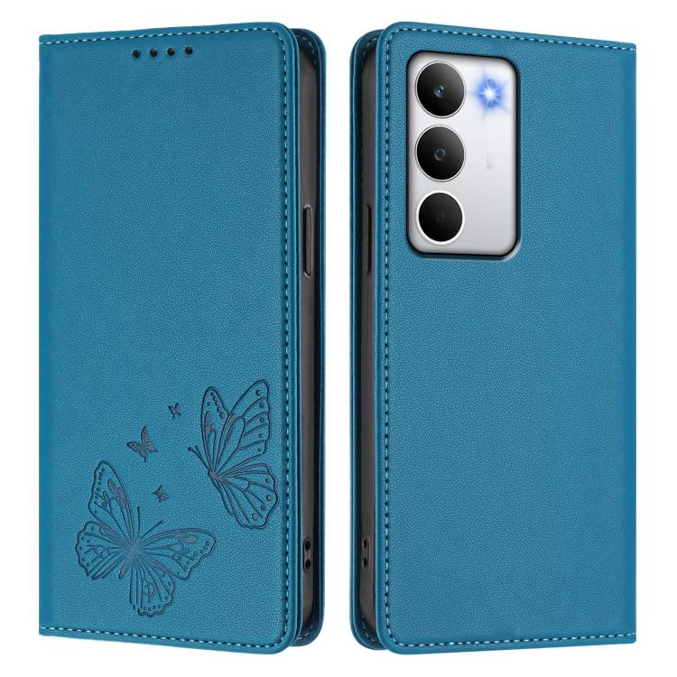 For Realme C71 4G Strong Magnetic Dual Butterfly RFID Vegan Leather Phone Case