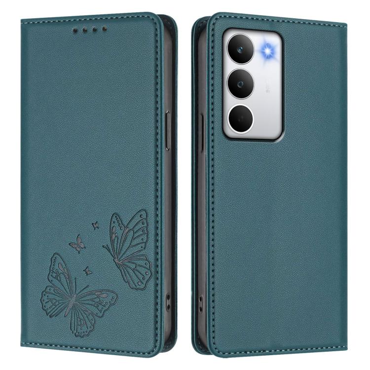 For Realme C71 4G Strong Magnetic Dual Butterfly RFID Vegan Leather Phone Case