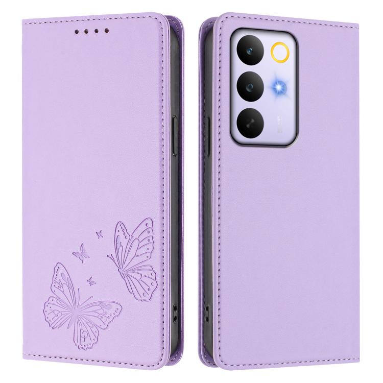 For Realme C85 Pro 4G Strong Magnetic Dual Butterfly RFID Vegan Leather Phone Case