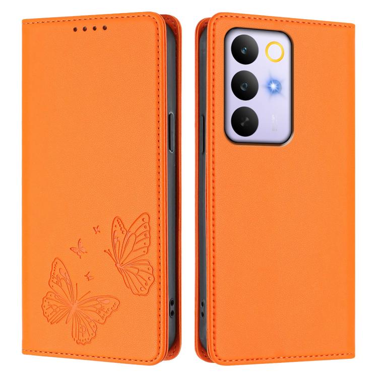 For Realme C85 Pro 4G Strong Magnetic Dual Butterfly RFID Vegan Leather Phone Case