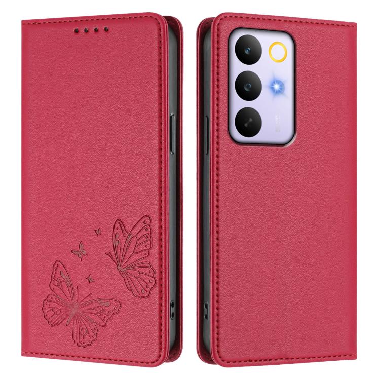 For Realme C85 Pro 4G Strong Magnetic Dual Butterfly RFID Vegan Leather Phone Case