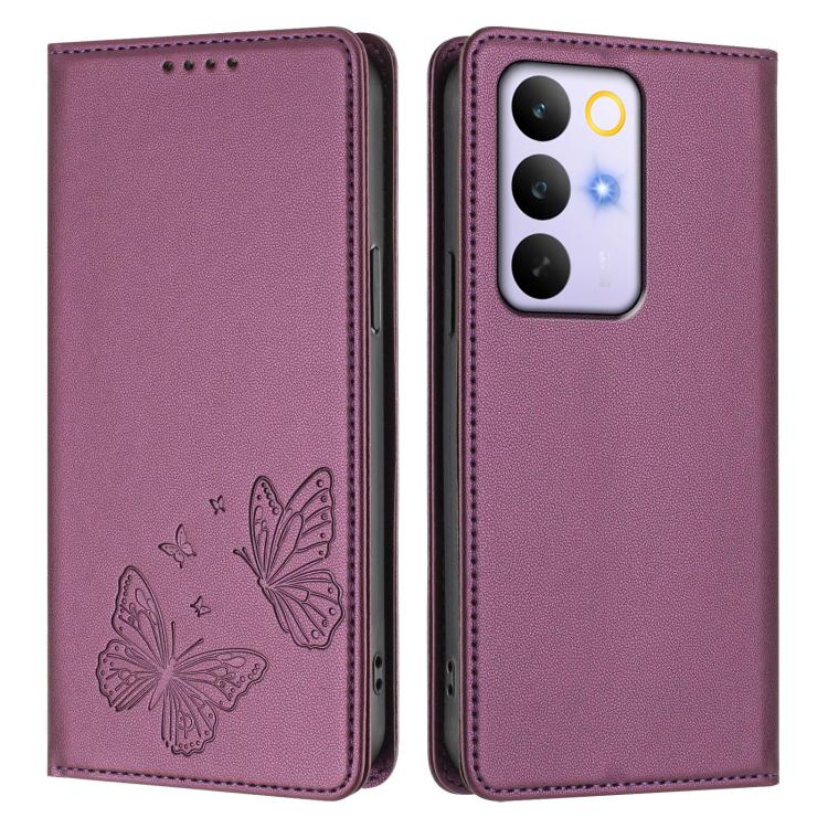 For Realme C85 Pro 4G Strong Magnetic Dual Butterfly RFID Vegan Leather Phone Case