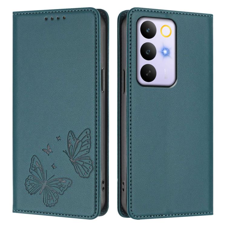 For Realme C85 Pro 4G Strong Magnetic Dual Butterfly RFID Vegan Leather Phone Case