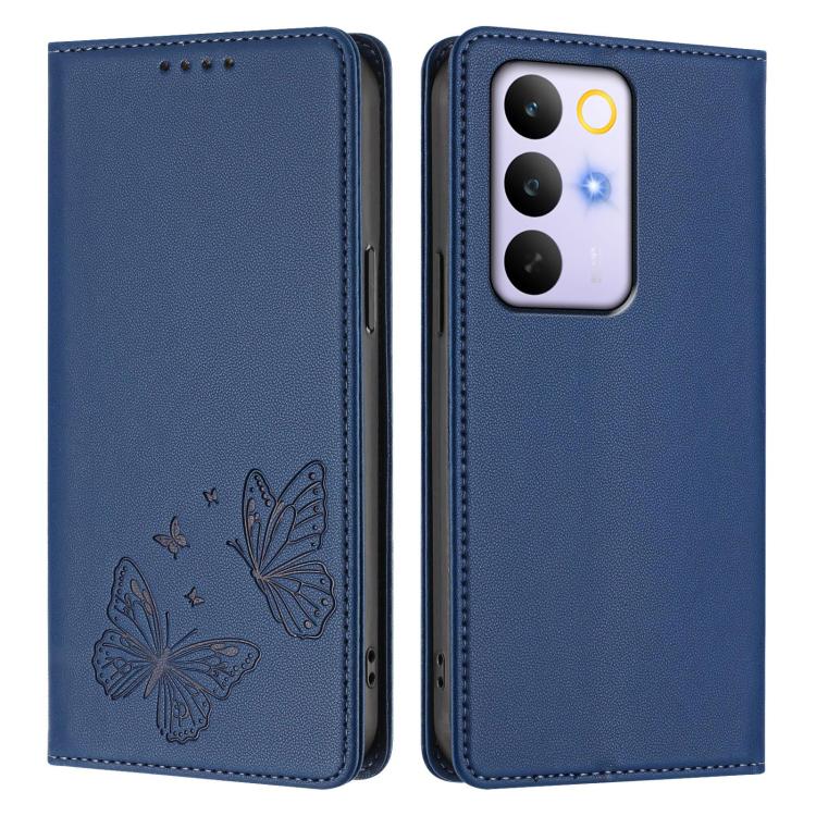 For Realme C85 Pro 4G Strong Magnetic Dual Butterfly RFID Vegan Leather Phone Case