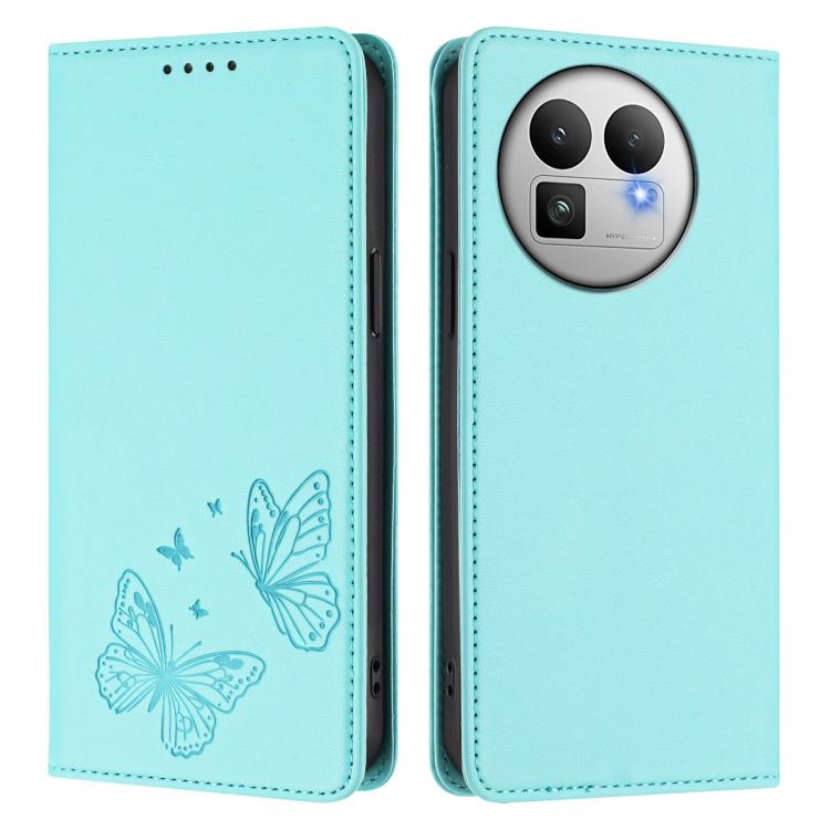 For Realme GT 8 Pro Global Strong Magnetic Dual Butterfly RFID Vegan Leather Phone Case