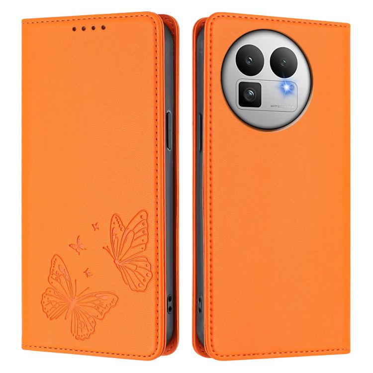 For Realme GT 8 Pro Global Strong Magnetic Dual Butterfly RFID Vegan Leather Phone Case
