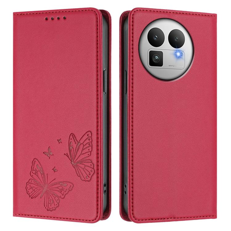 For Realme GT 8 Pro Global Strong Magnetic Dual Butterfly RFID Vegan Leather Phone Case