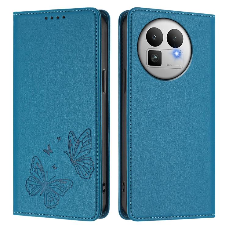 For Realme GT 8 Pro Global Strong Magnetic Dual Butterfly RFID Vegan Leather Phone Case