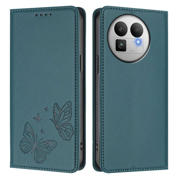 For Realme GT 8 Pro Global Strong Magnetic Dual Butterfly RFID Vegan Leather Phone Case