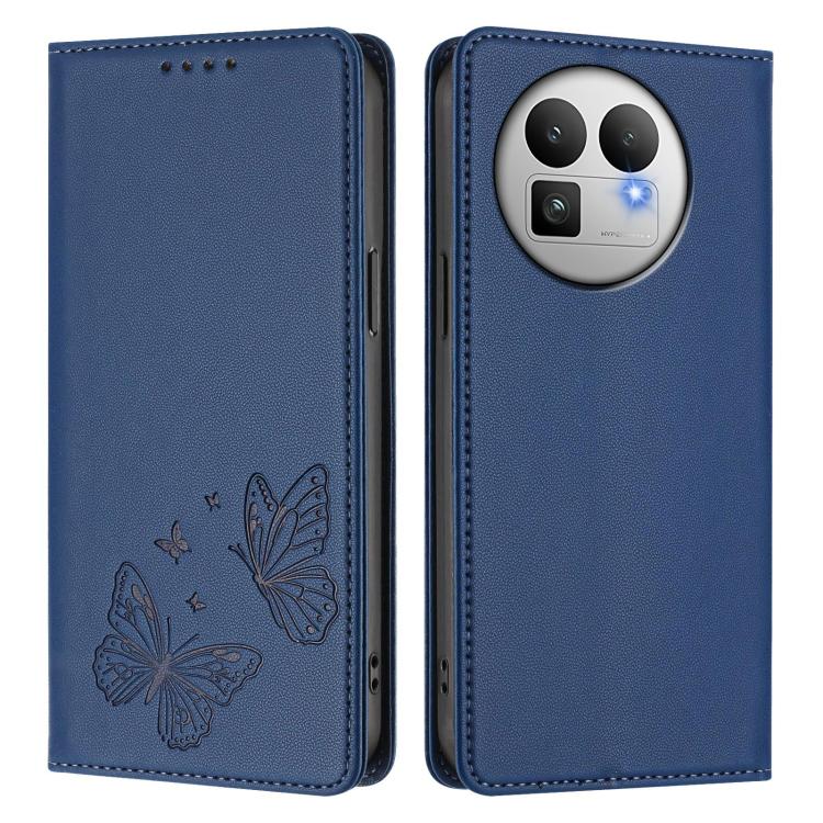 For Realme GT 8 Pro Global Strong Magnetic Dual Butterfly RFID Vegan Leather Phone Case