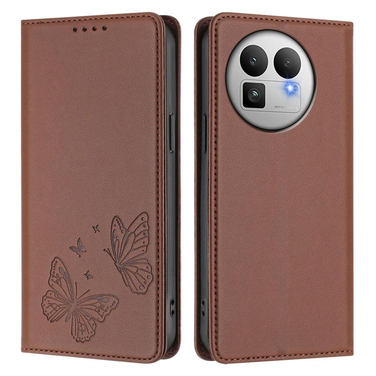 For Realme GT 8 Pro Global Strong Magnetic Dual Butterfly RFID Vegan Leather Phone Case