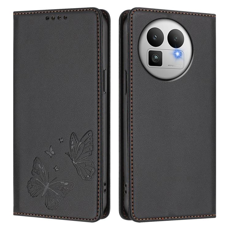 For Realme GT 8 Pro Global Strong Magnetic Dual Butterfly RFID Vegan Leather Phone Case