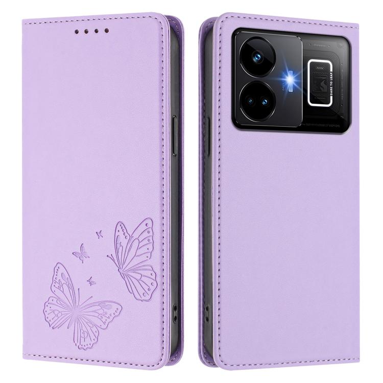 For Realme GT3 / GT Neo 5 240W Strong Magnetic Dual Butterfly RFID Vegan Leather Phone Case