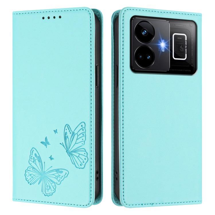 For Realme GT3 / GT Neo 5 240W Strong Magnetic Dual Butterfly RFID Vegan Leather Phone Case