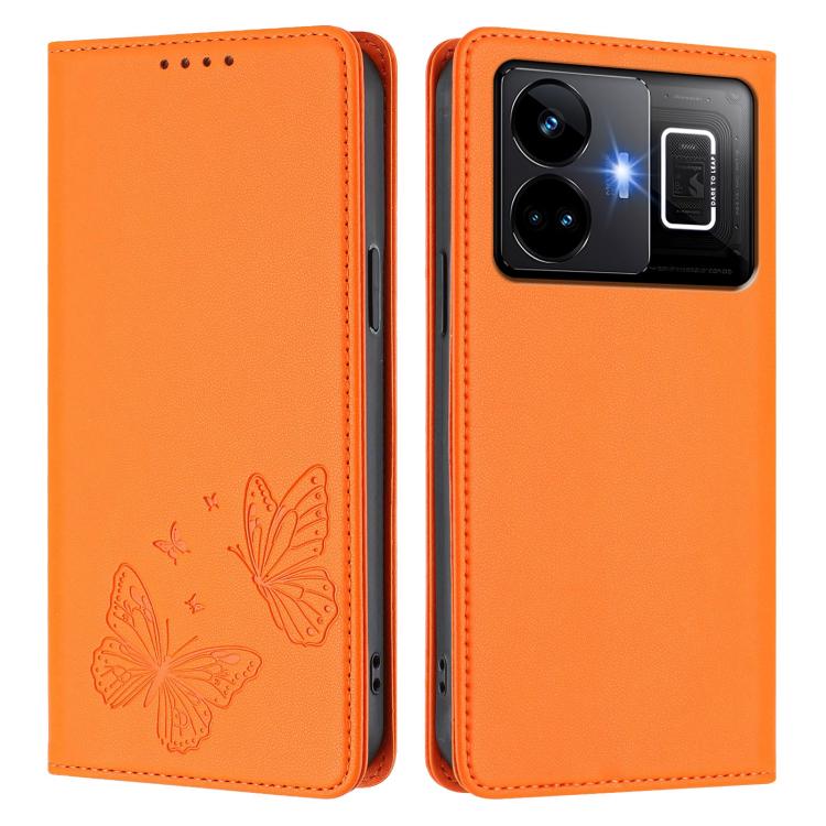 For Realme GT3 / GT Neo 5 240W Strong Magnetic Dual Butterfly RFID Vegan Leather Phone Case